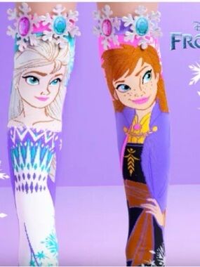Disney Frozen Kids' Purple Character Knee-High Socks - Elsa & Anna